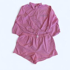 Plus Size Anthropologie Cotton Pajama Set with Wren Boxer